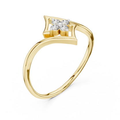 Elegant Diamond Petal Ring
