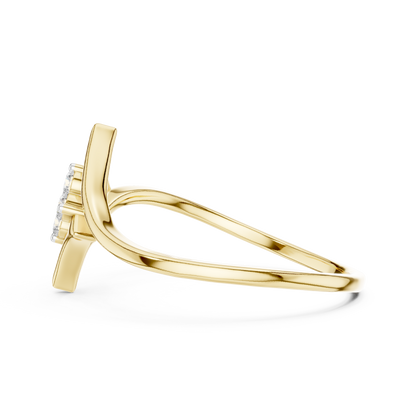 Elegant Diamond Petal Ring