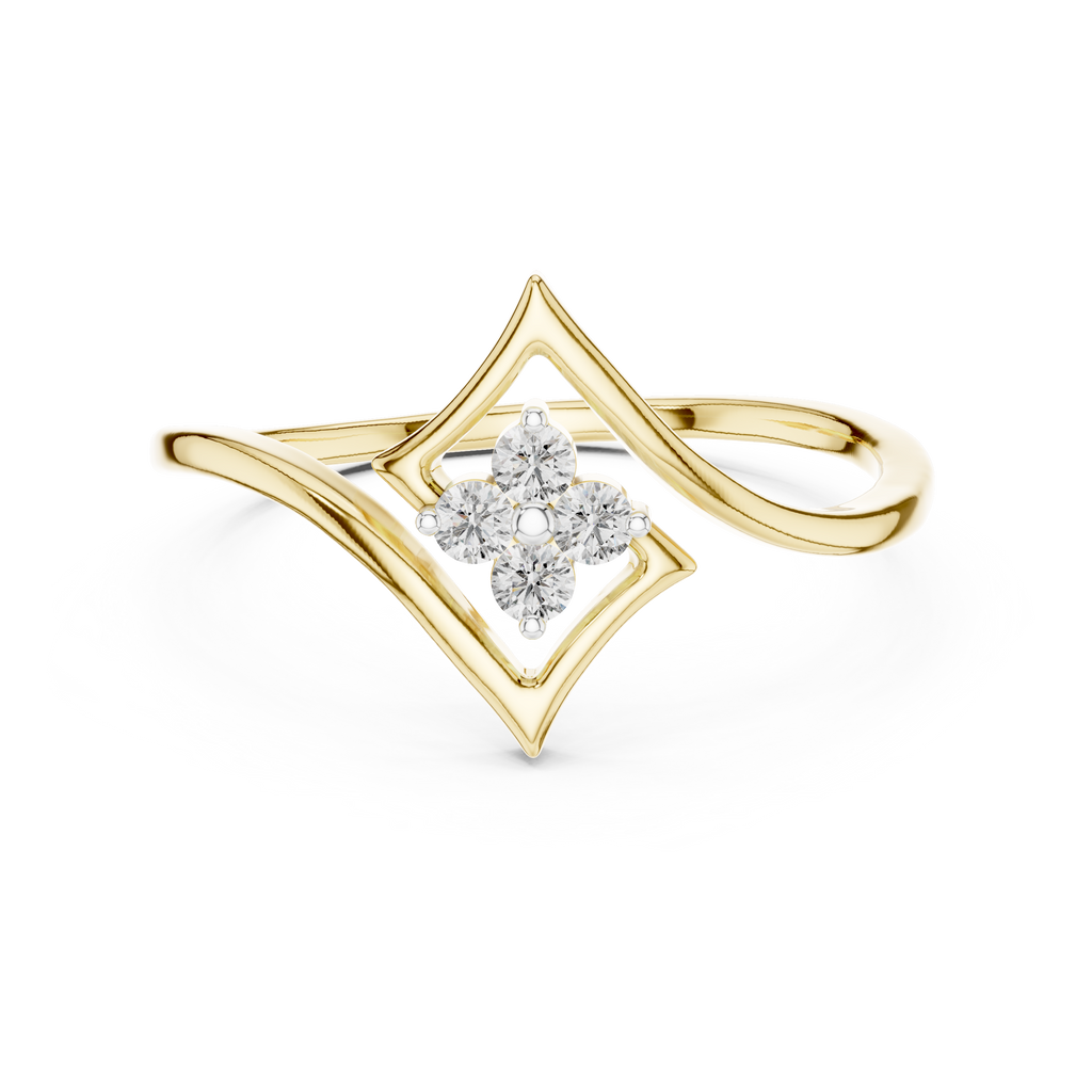 Elegant Diamond Petal Ring
