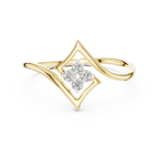 Elegant Diamond Petal Ring