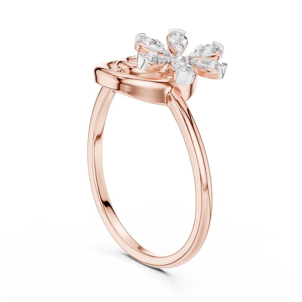 Twisted Flower Diamond Ring