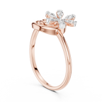Twisted Flower Diamond Ring