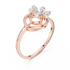 Twisted Flower Diamond Ring