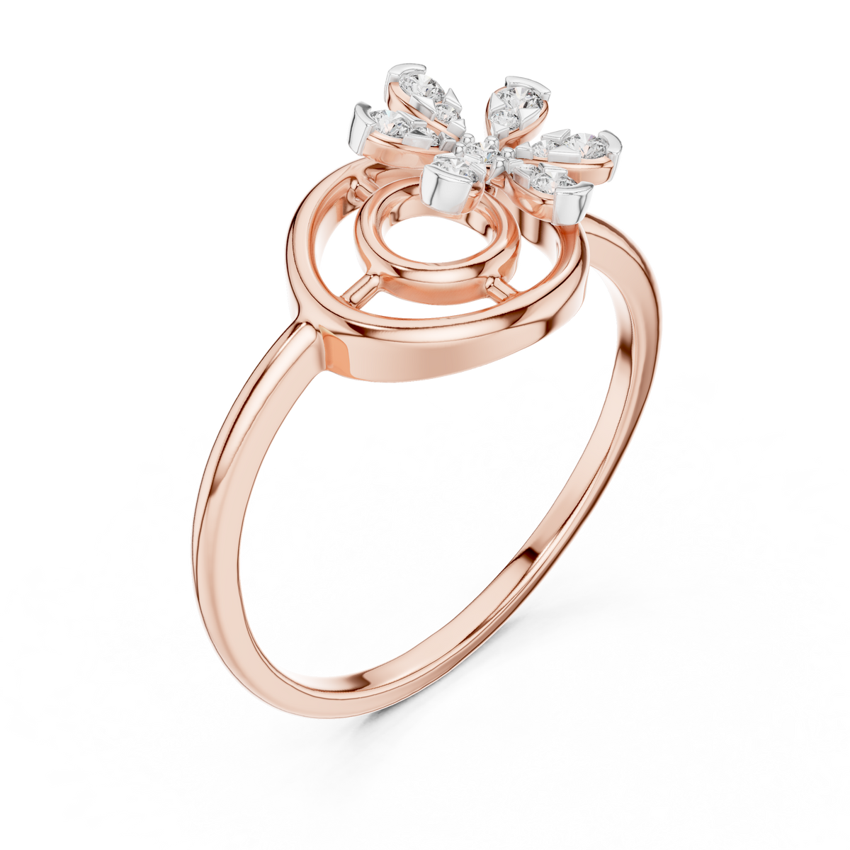Twisted Flower Diamond Ring