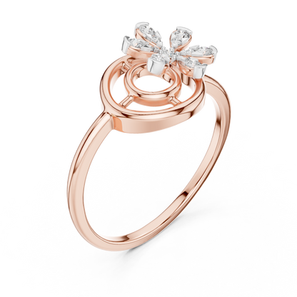 Twisted Flower Diamond Ring