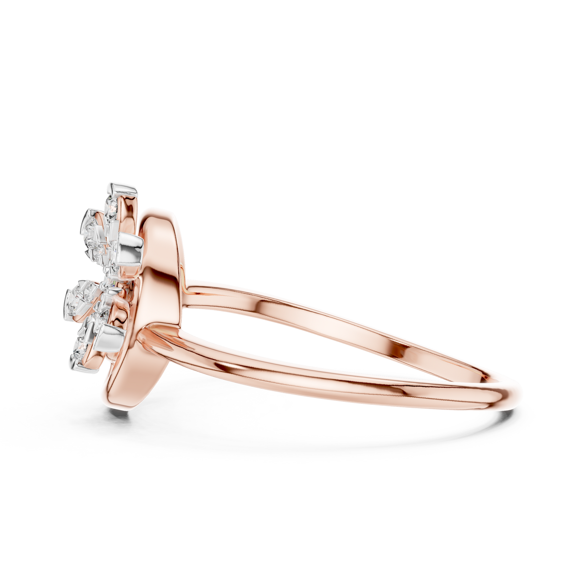 Twisted Flower Diamond Ring