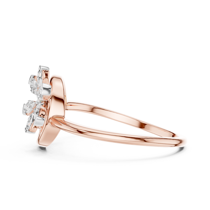 Twisted Flower Diamond Ring
