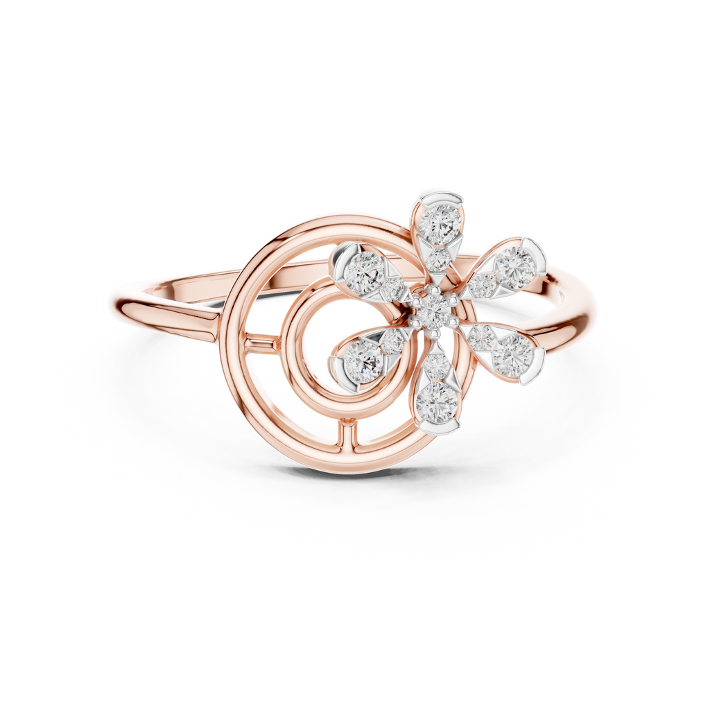Twisted Flower Diamond Ring