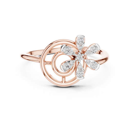 Twisted Flower Diamond Ring