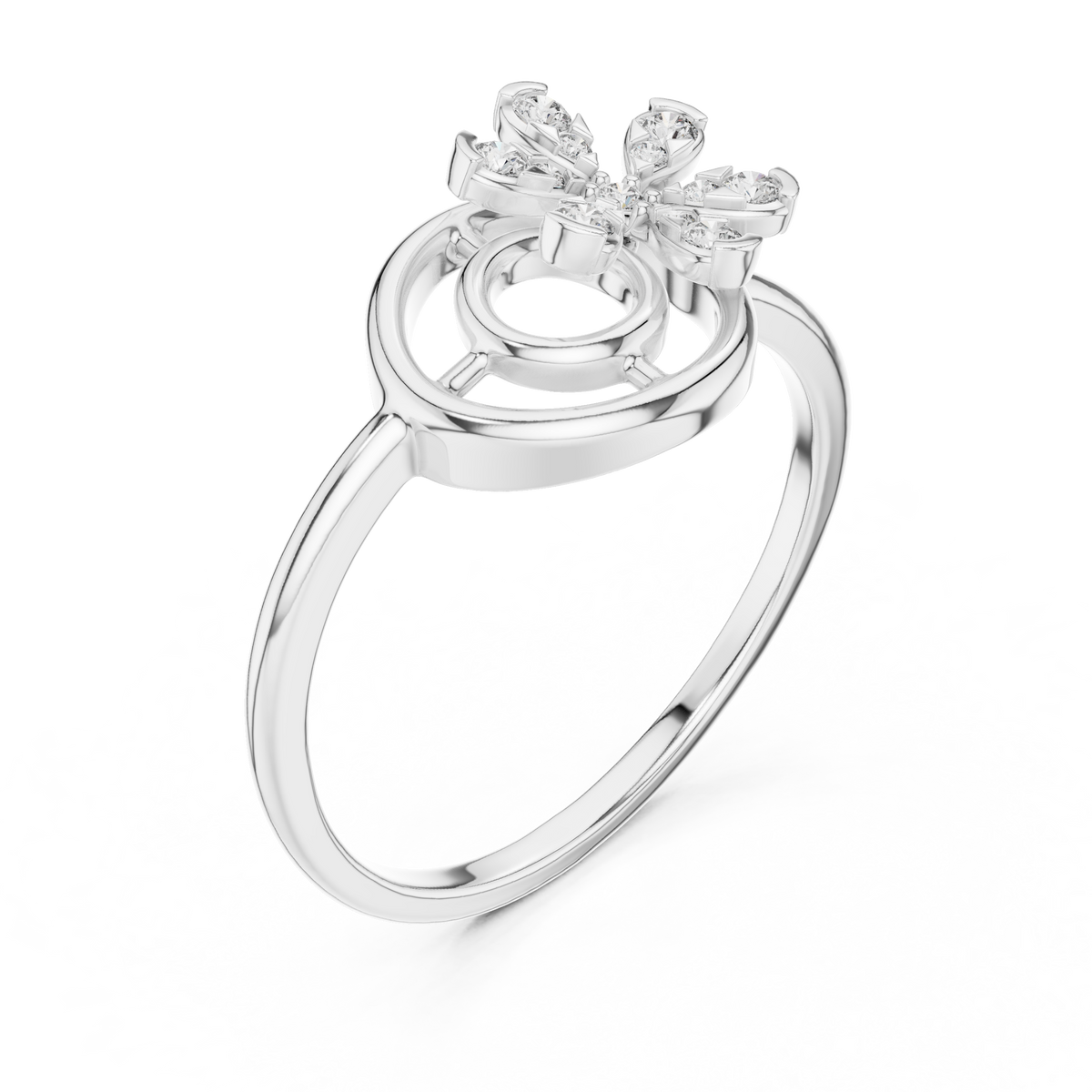 Twisted Flower Diamond Ring
