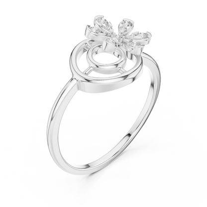 Twisted Flower Diamond Ring