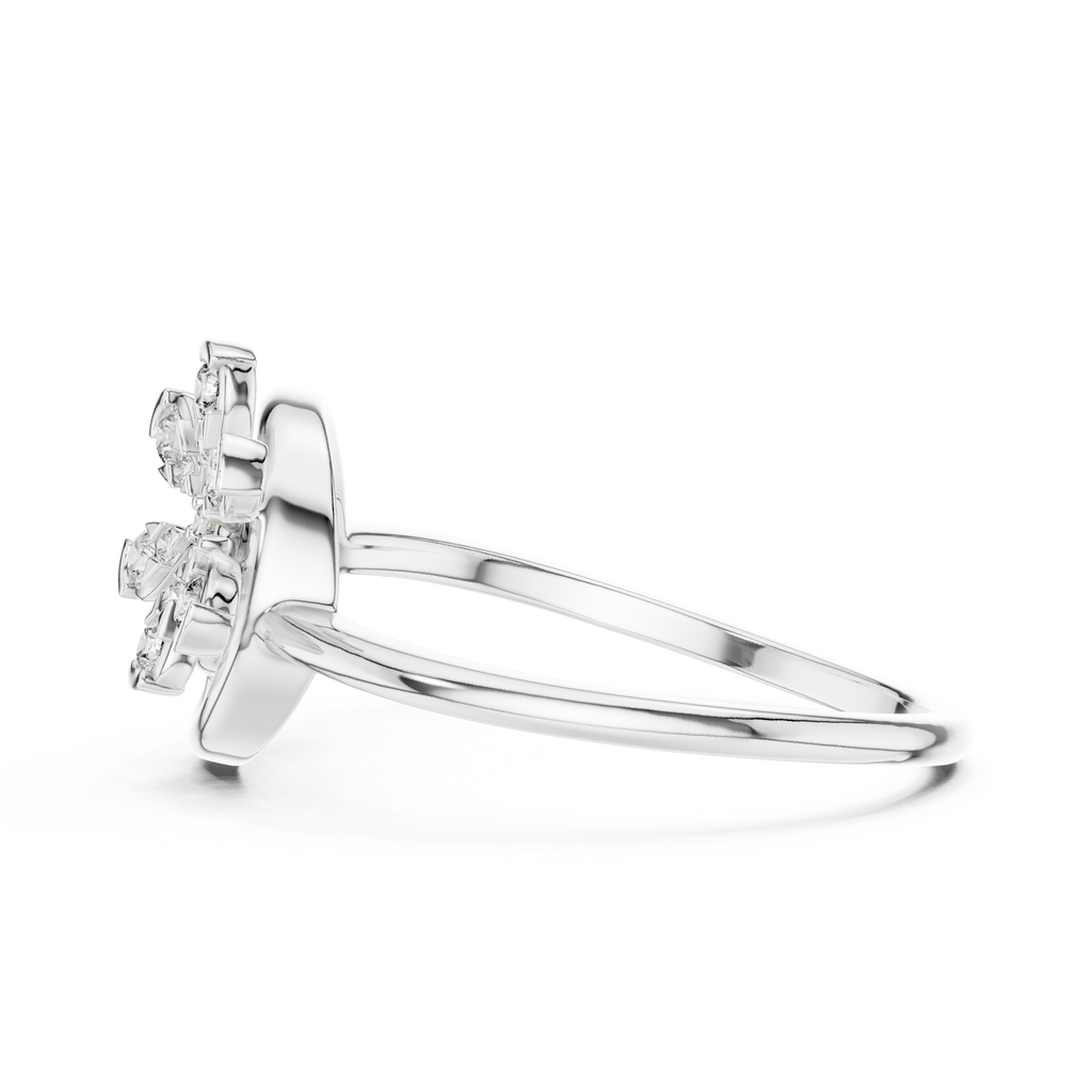 Twisted Flower Diamond Ring