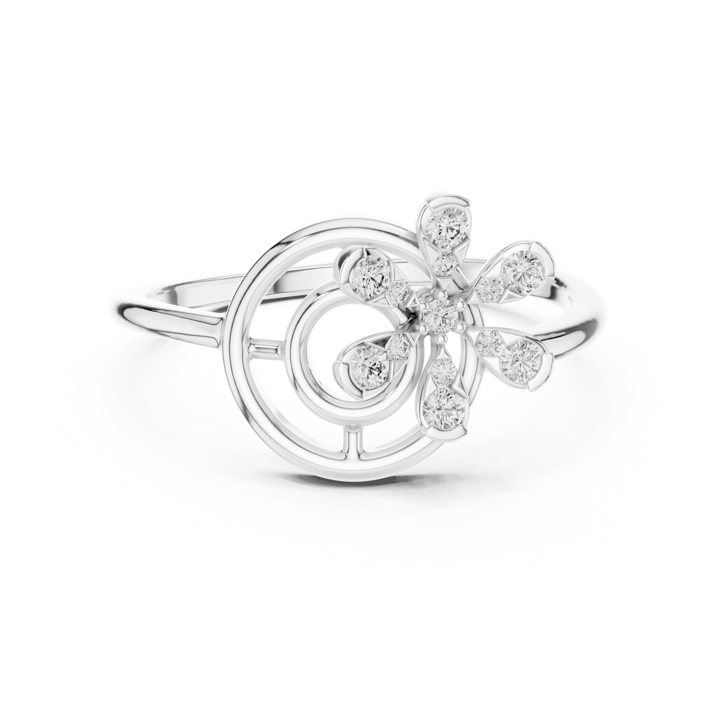 Twisted Flower Diamond Ring