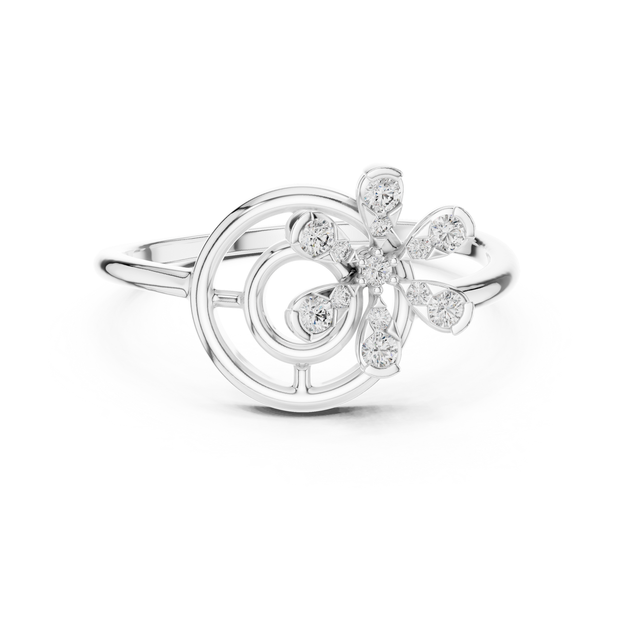 Twisted Flower Diamond Ring