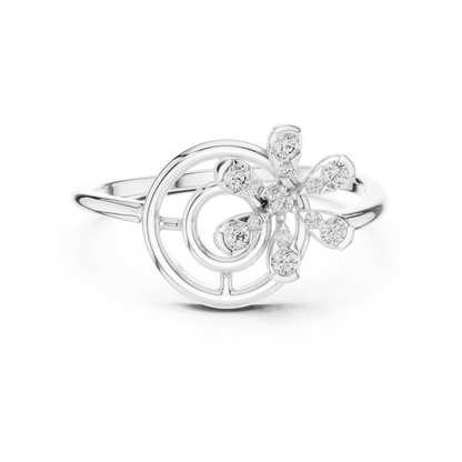 Twisted Flower Diamond Ring