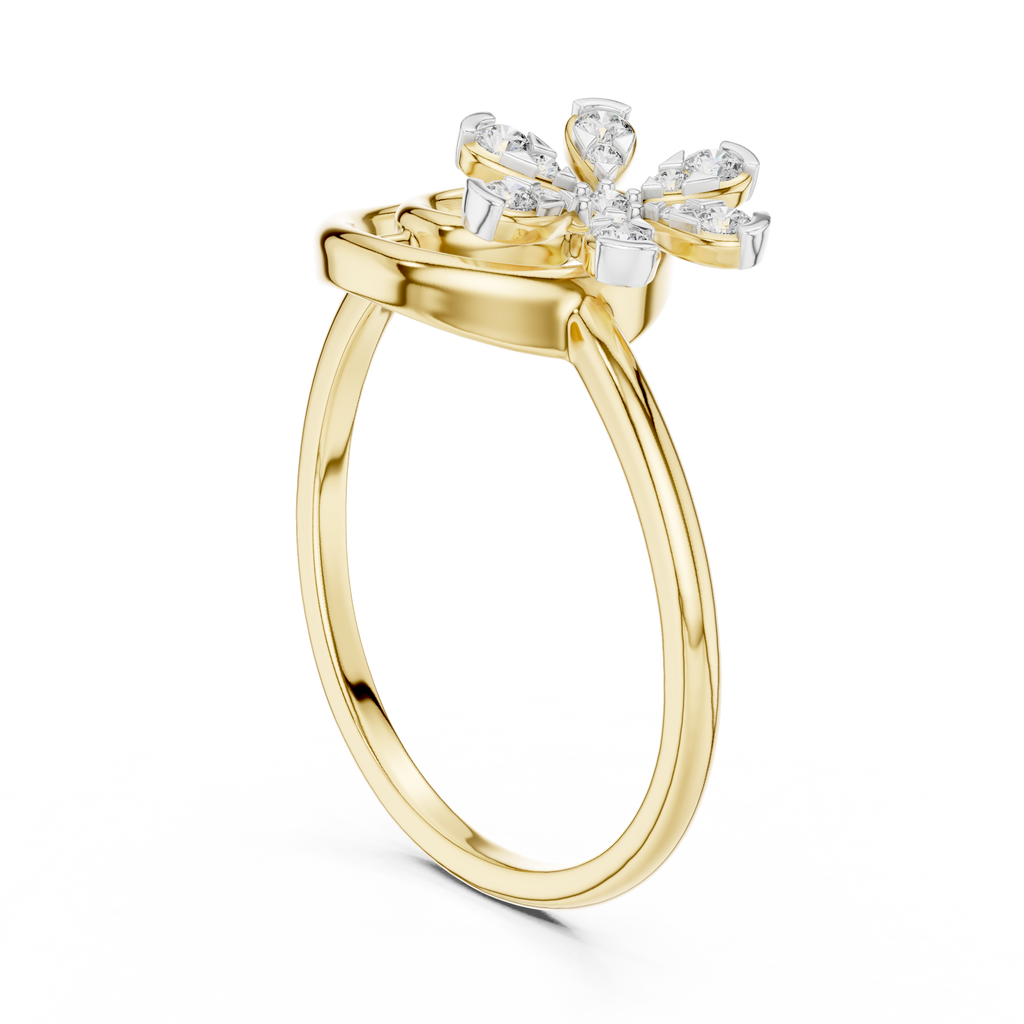 Twisted Flower Diamond Ring