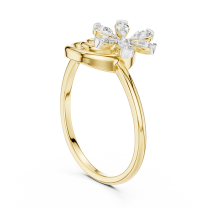 Twisted Flower Diamond Ring