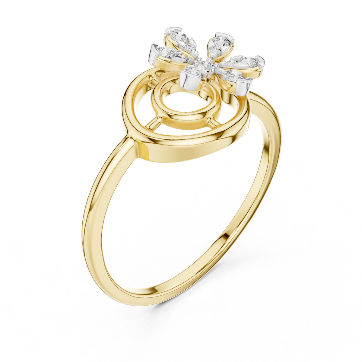 Twisted Flower Diamond Ring