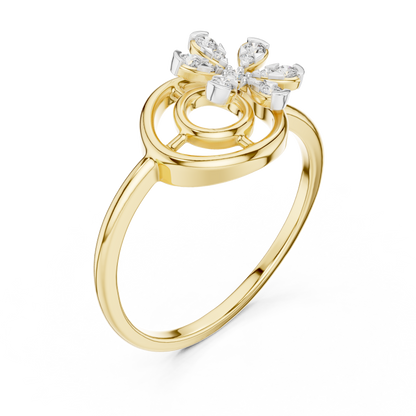 Twisted Flower Diamond Ring