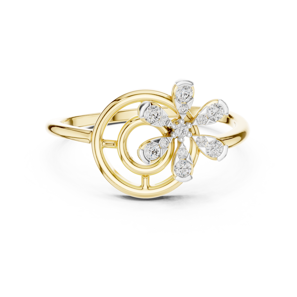 Twisted Flower Diamond Ring