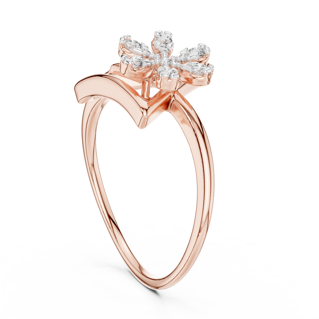 Modern Triangle Blossom Ring