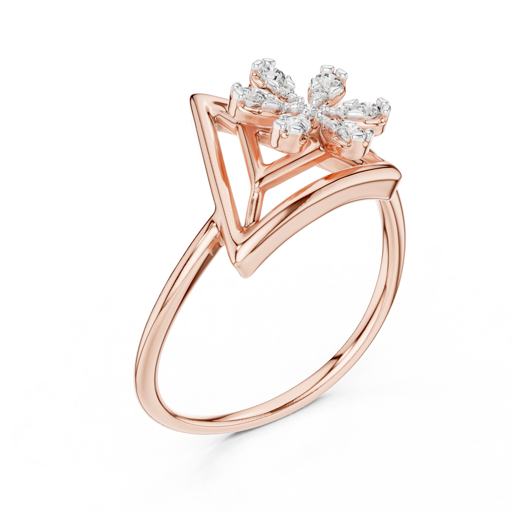 Modern Triangle Blossom Ring