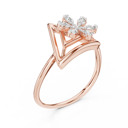 Modern Triangle Blossom Ring