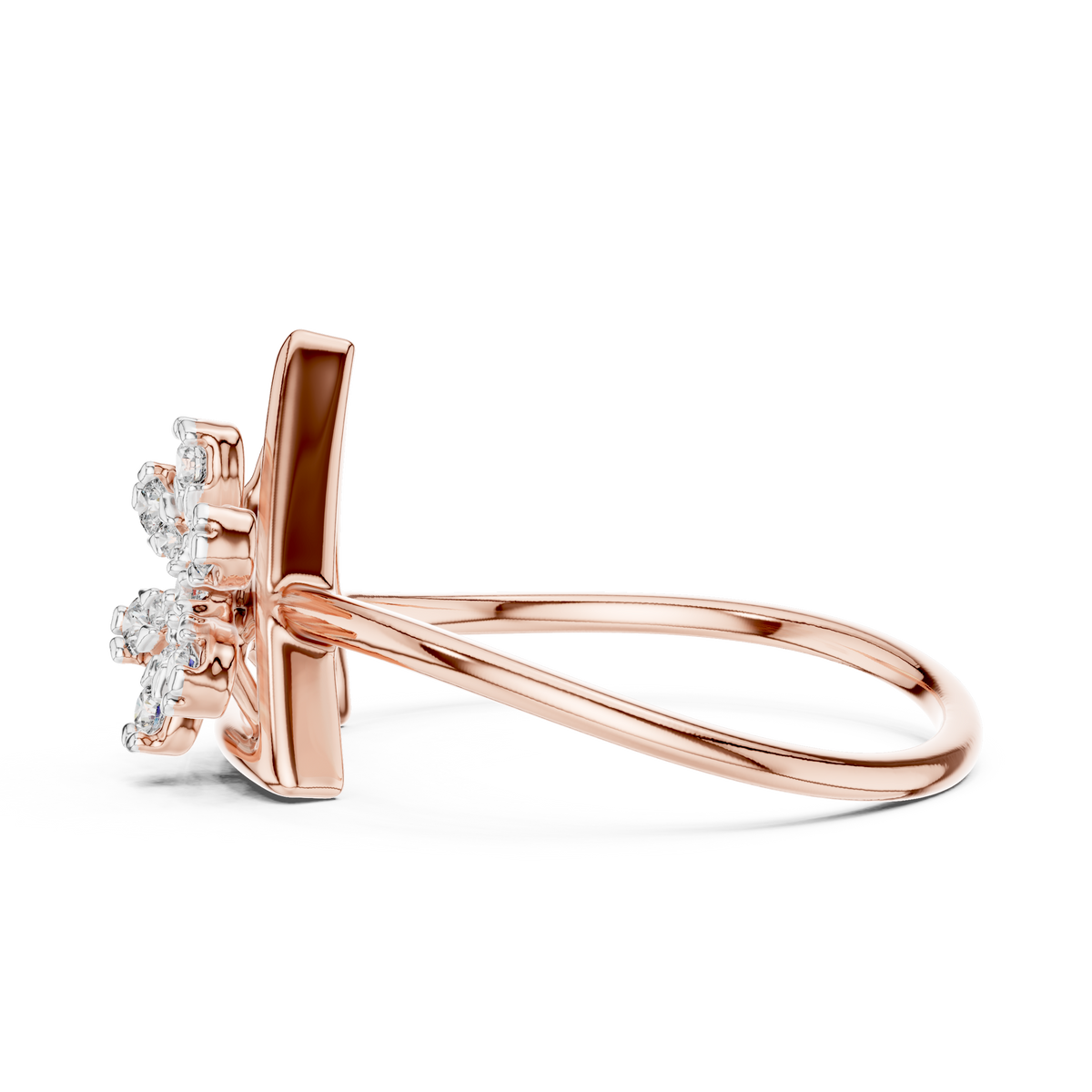 Modern Triangle Blossom Ring