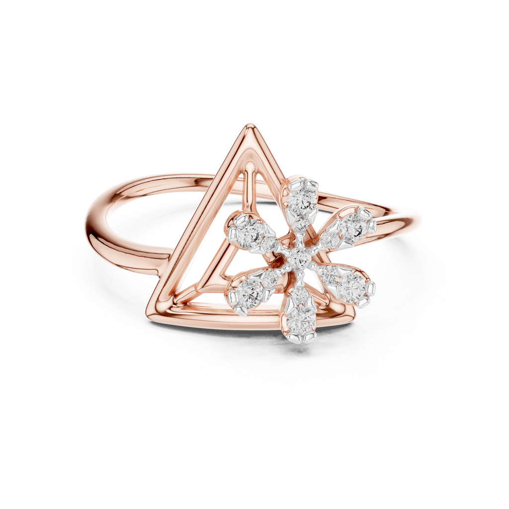 Modern Triangle Blossom Ring