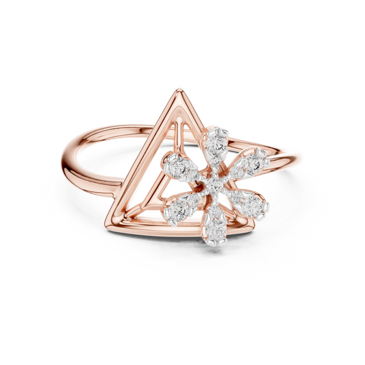 Modern Triangle Blossom Ring