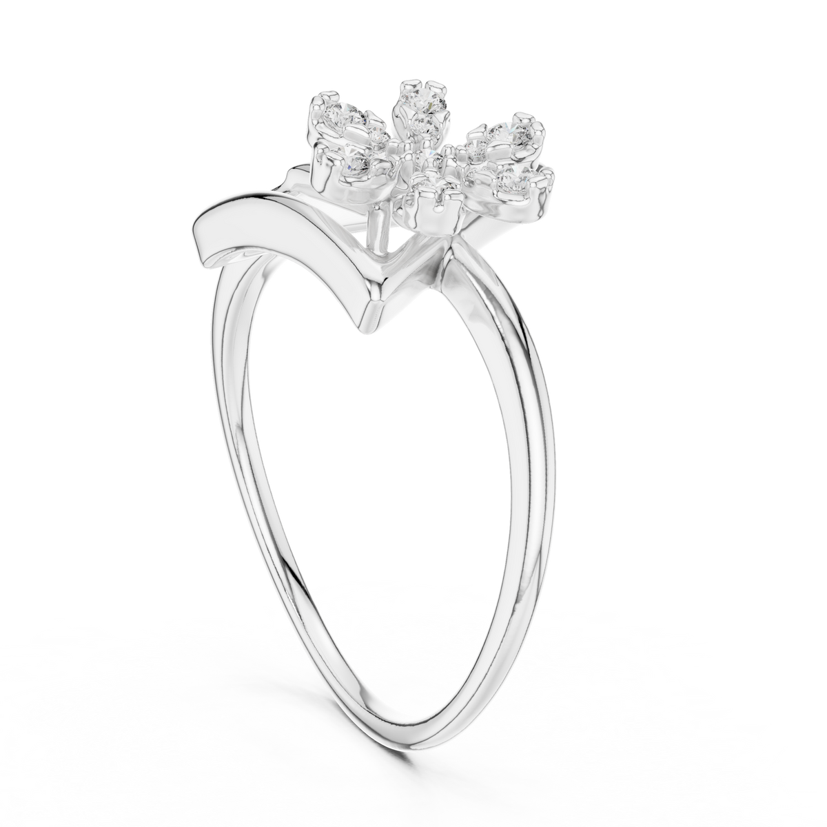 Modern Triangle Blossom Ring