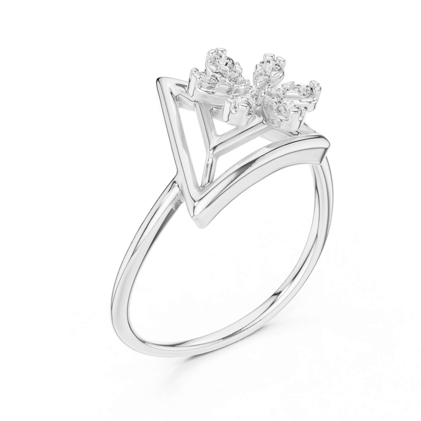 Modern Triangle Blossom Ring