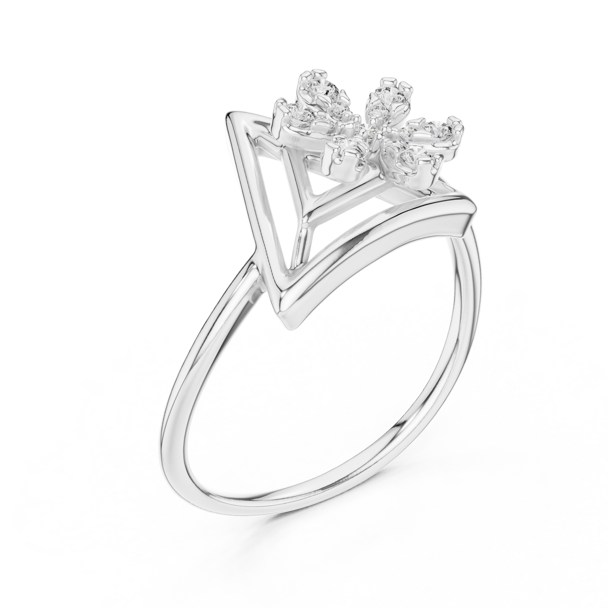 Modern Triangle Blossom Ring