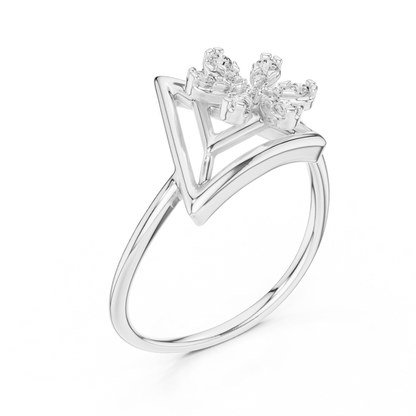 Modern Triangle Blossom Ring