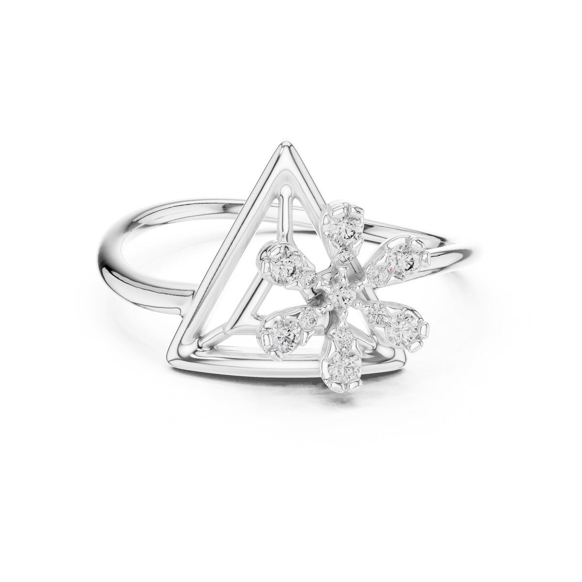 Modern Triangle Blossom Ring