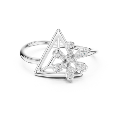 Modern Triangle Blossom Ring