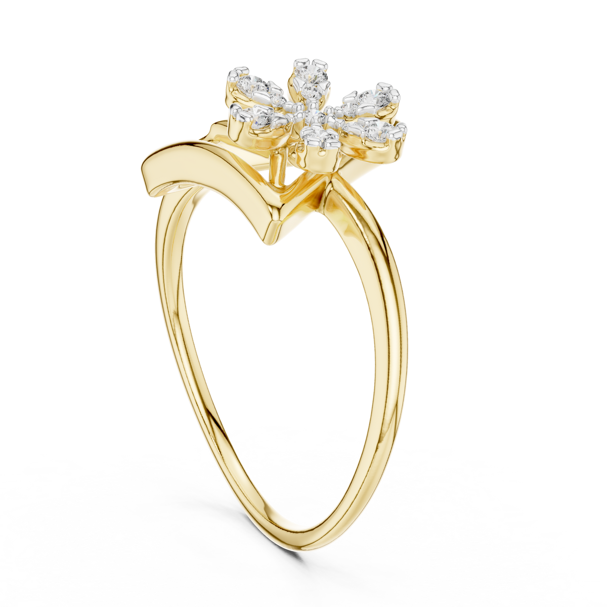 Modern Triangle Blossom Ring