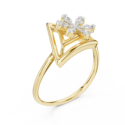 Modern Triangle Blossom Ring