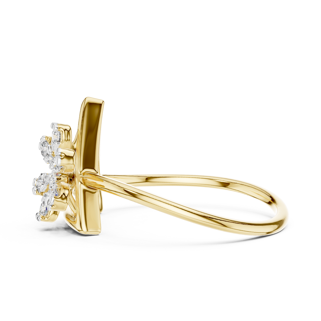 Modern Triangle Blossom Ring
