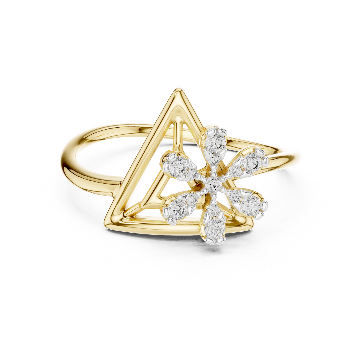 Modern Triangle Blossom Ring