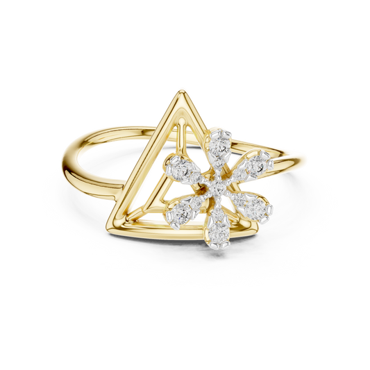 Modern Triangle Blossom Ring