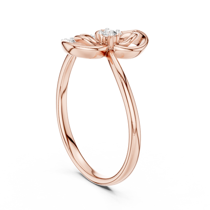 Rose Gold Butterfly Diamond Ring