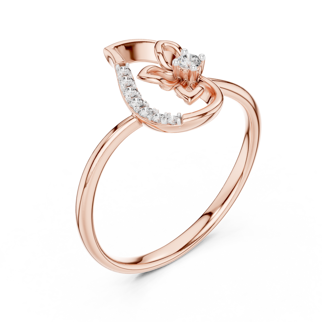 Rose Gold Butterfly Diamond Ring