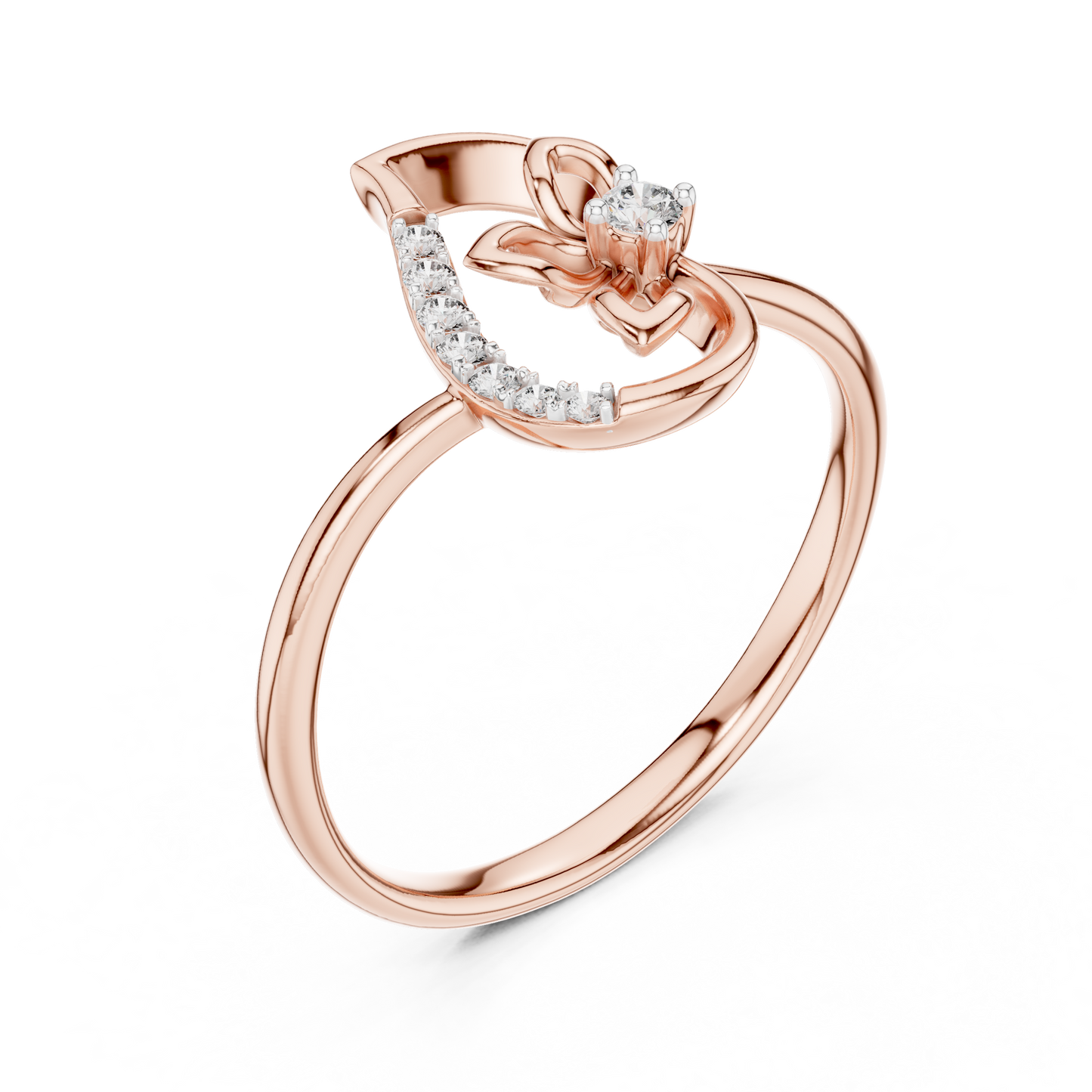 Rose Gold Butterfly Diamond Ring