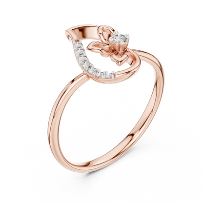 Rose Gold Butterfly Diamond Ring
