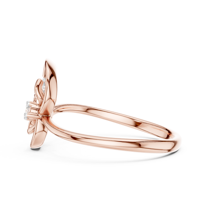Rose Gold Butterfly Diamond Ring