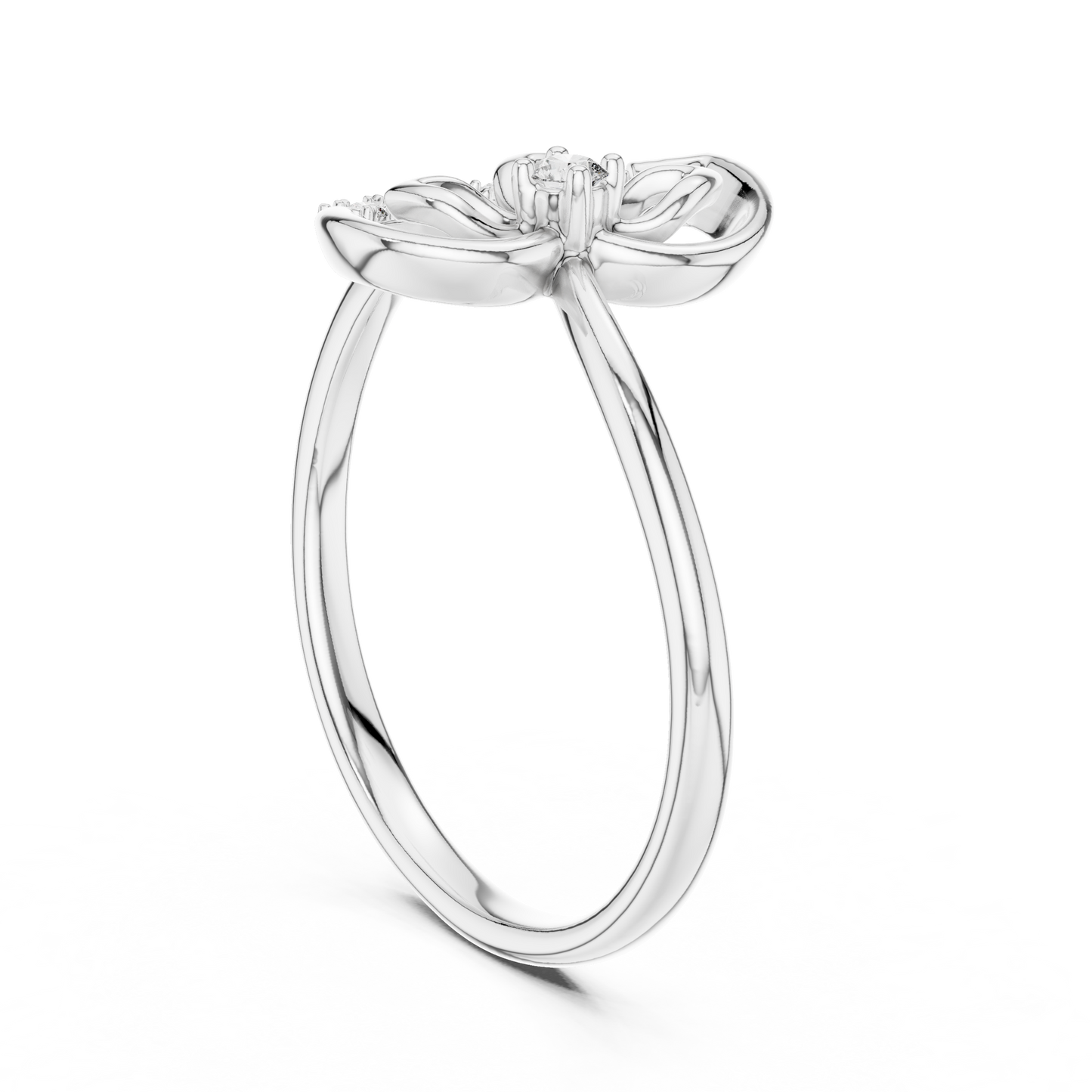 Rose Gold Butterfly Diamond Ring