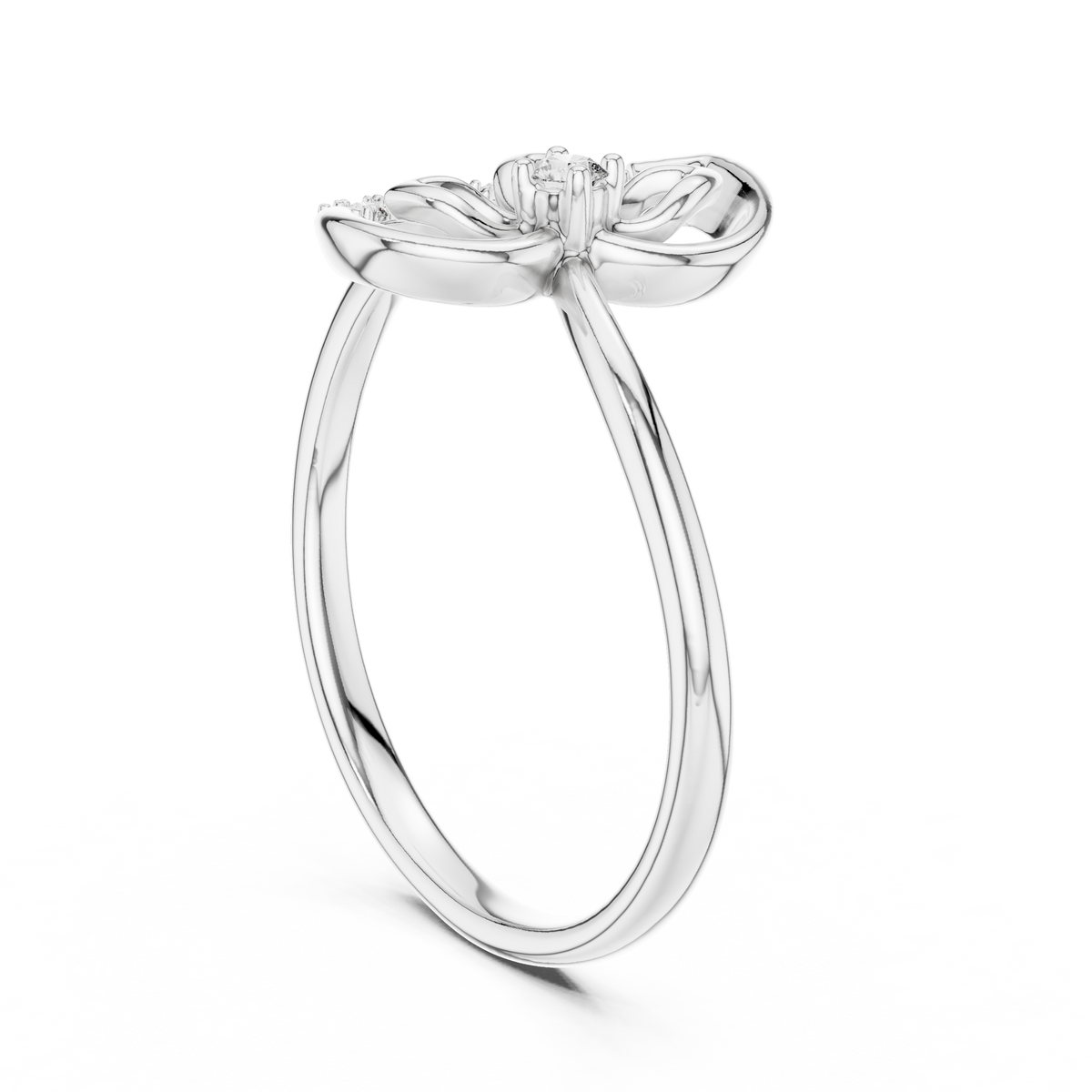 Rose Gold Butterfly Diamond Ring