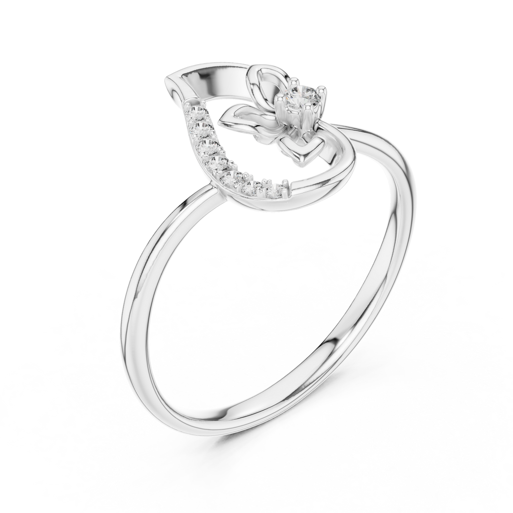 Rose Gold Butterfly Diamond Ring