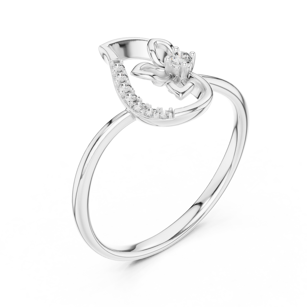 Rose Gold Butterfly Diamond Ring